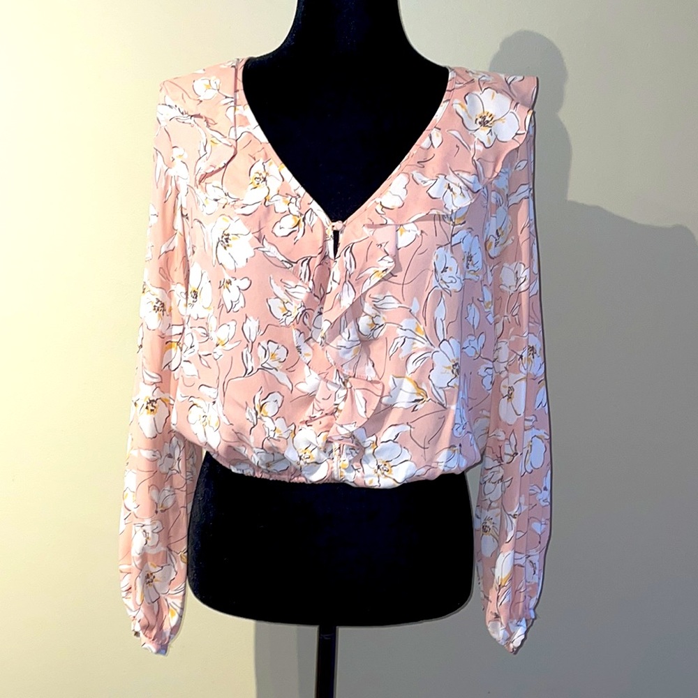 Ruffled cropped blouse (S)